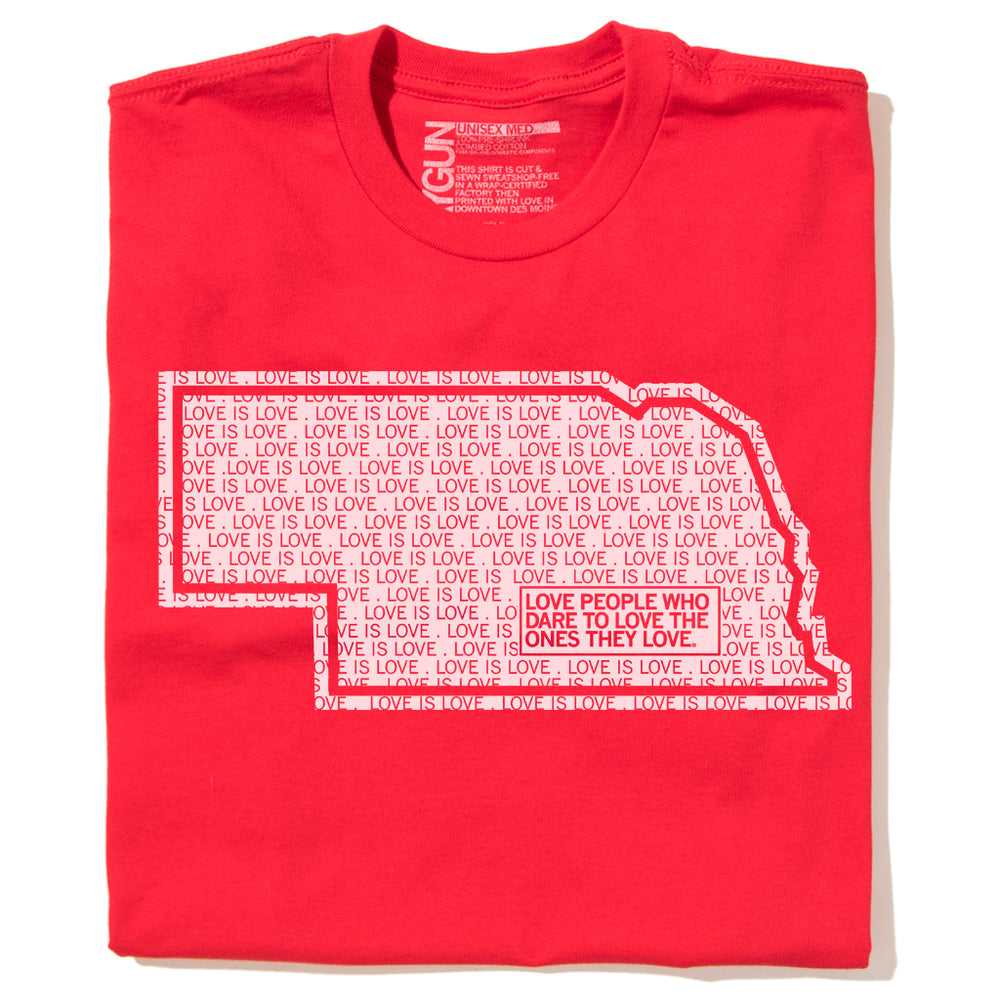 Love is Love Nebraska Raygun T-Shirt Standard Unisex