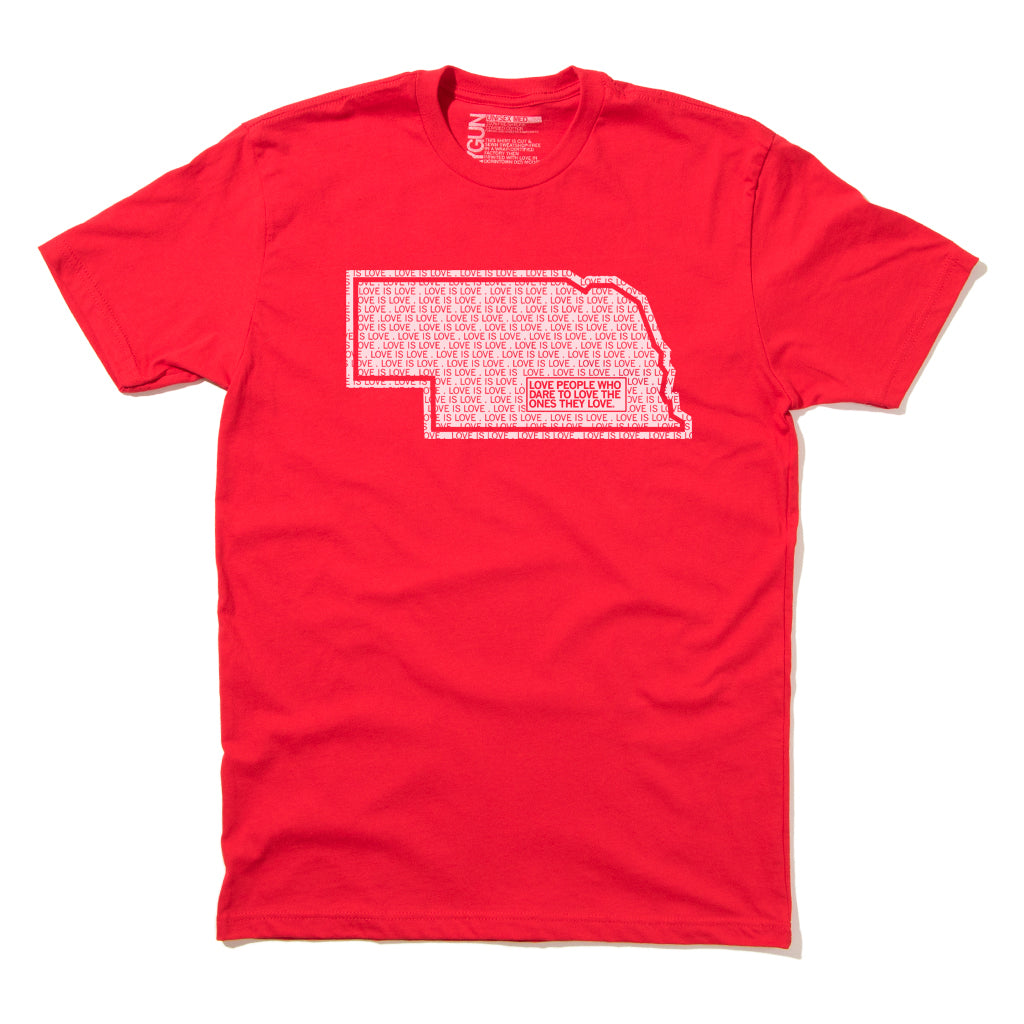 Love is Love Nebraska Raygun T-Shirt Standard Unisex