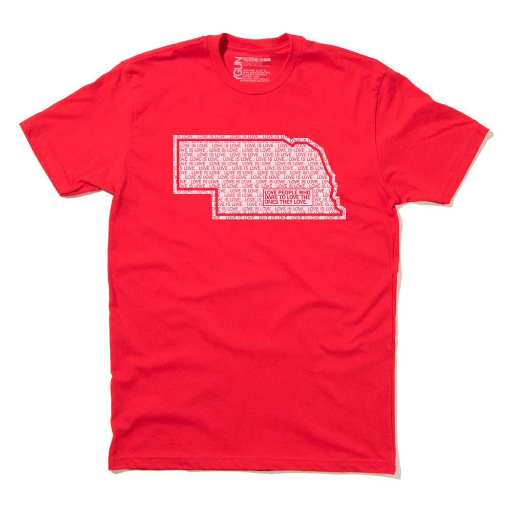 Love is Love Nebraska Raygun T-Shirt Standard Unisex