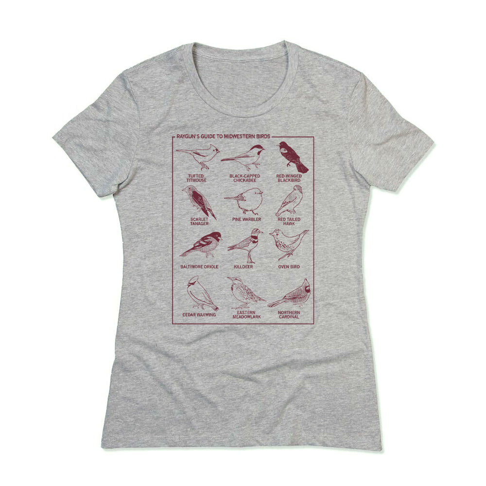 Midwestern Birds Midwest Nature Environment Grey Cardinal Raygun T-Shirt Snug Standard Unisex