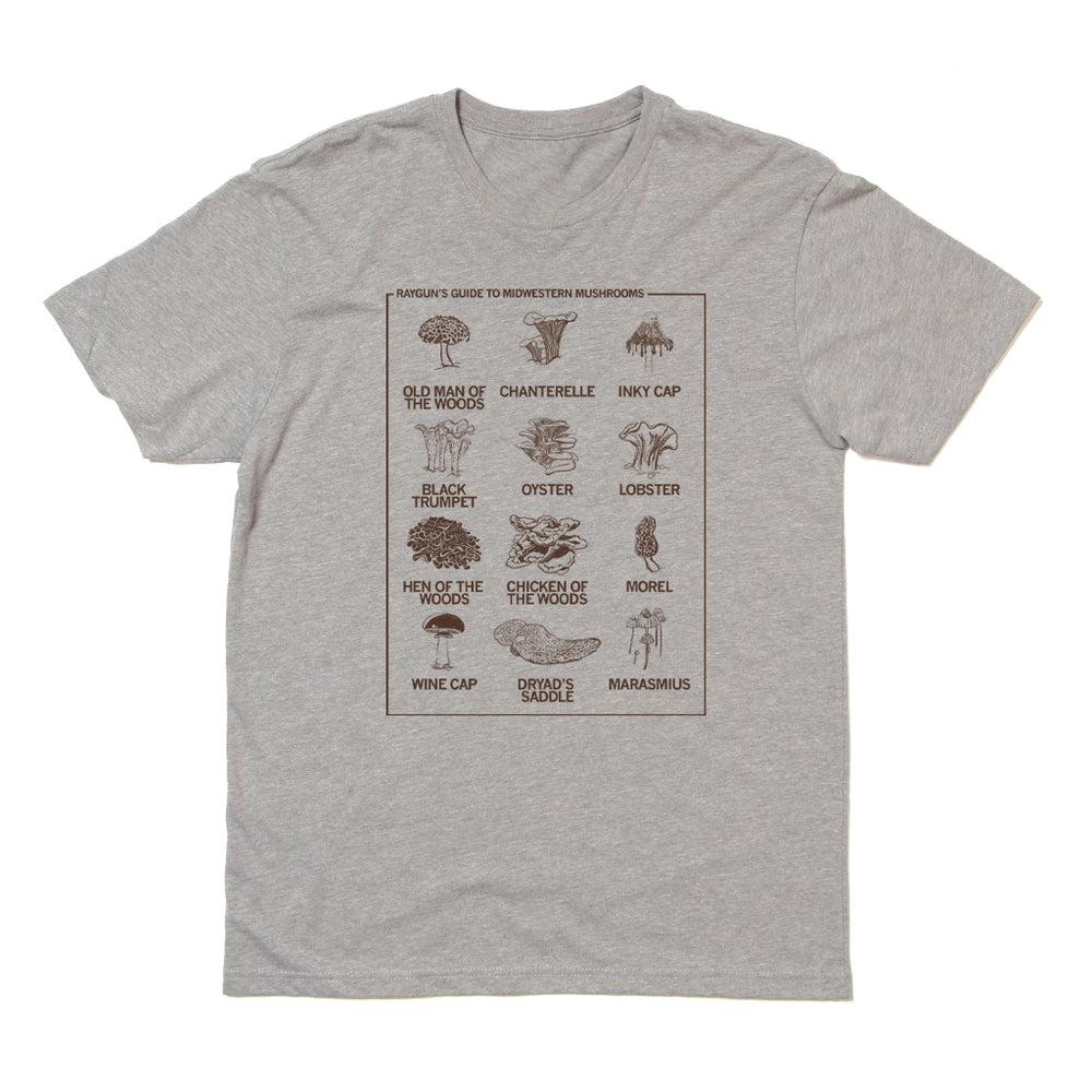 Midwestern Mushrooms Midwest Nature Mushroom Environment Prairie Raygun T-Shirt Standard Snug Unisex