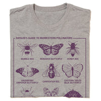 Midwestern Pollinators Insect Bugs Prairie Nature Midwest Pollinator Bee Bees Butterfly Butterflies T-Shirt Raygun Standard Unisex Snug