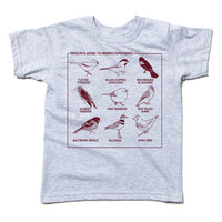 Midwestern Birds Kids T-Shirt Birding Parents Gray Grey red