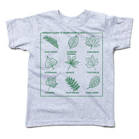 Midwestern Leaves Kids T-Shirt Parent's Guide Midwest Nature Environment Flora Leaf Grey Gray Green