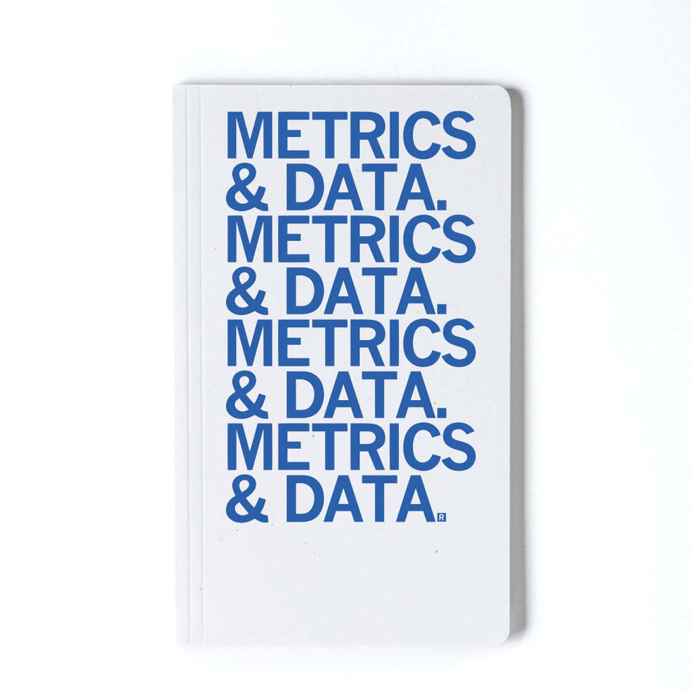 metrics & data notebook cobalt blue