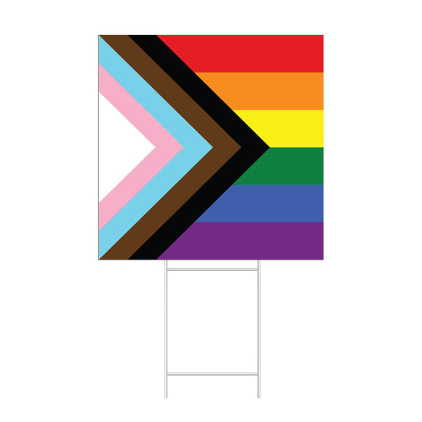 Progress Pride Flag yard sign