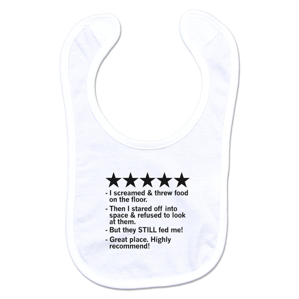 Five star baby food review bib