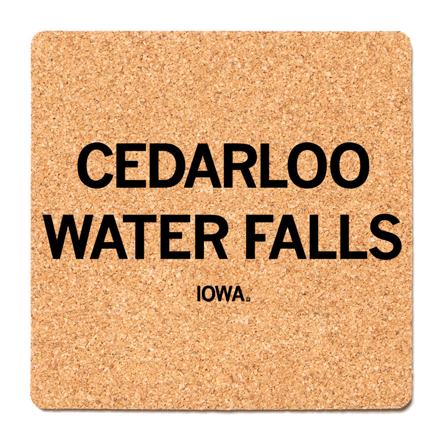 Cedarloo Water Falls Iowa Cedar Falls Waterloo Cork Coaster