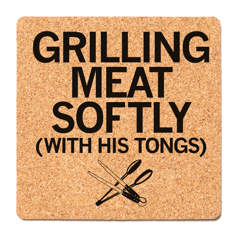 Grilling Meat Softly Cork Coaster