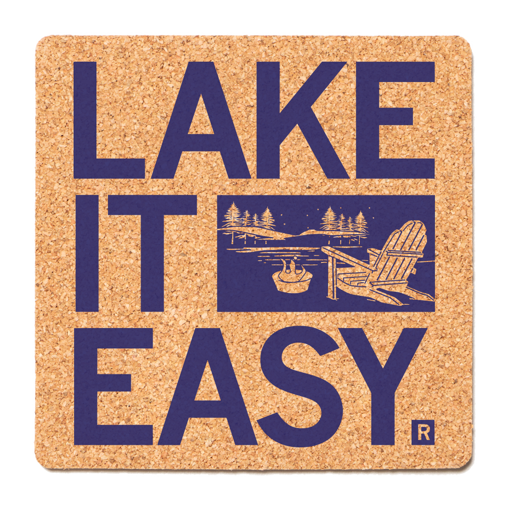Lake it Easy Cork Coaster