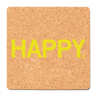 Happy Cork Coaster