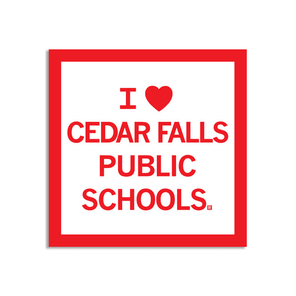 I heart cedar falls public school sticker iowa education teaching