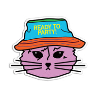 Ready To Party Bucket Hat Gary Die-Cut Sticker