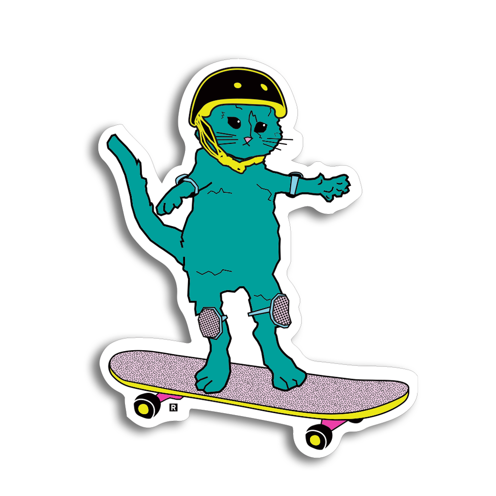 Skateboard Gary Cat Die-Cut Sticker