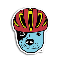 Bike Helmet Pancake Dog Die-Cut Sticker