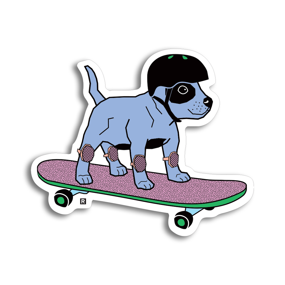Skateboard Pancake Dog Die-Cut Sticker
