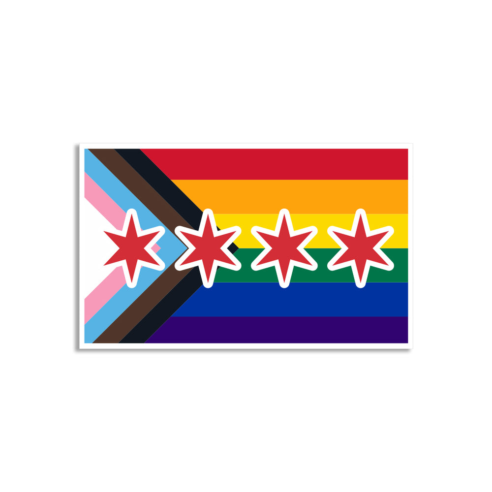 Chicago Progress Pride Flag Die-Cut Sticker