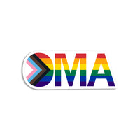 OMA Text Progress Pride Flag Die-Cut Sticker