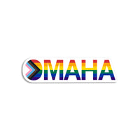 Omaha Text Progress Pride Flag Die-Cut Sticker