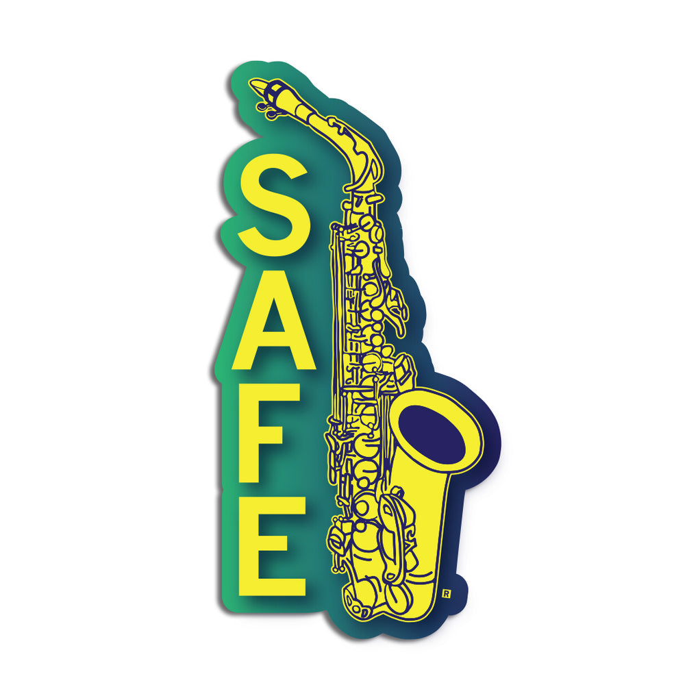 Safe Sax Safe Sax Die-Cut Sticker β RAYGUN