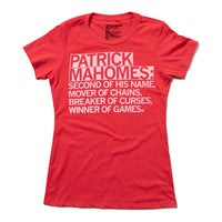 Patrick Mahomes Second of his Name Raygun T-Shirt Snug Womens