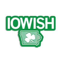 Stacked Iowish Iowa Sate irish Celtic Midwest Clover Green White Holiday St. Patrick's day Saint Patty's Clover Raygun Stickers Sticker Die-Cut