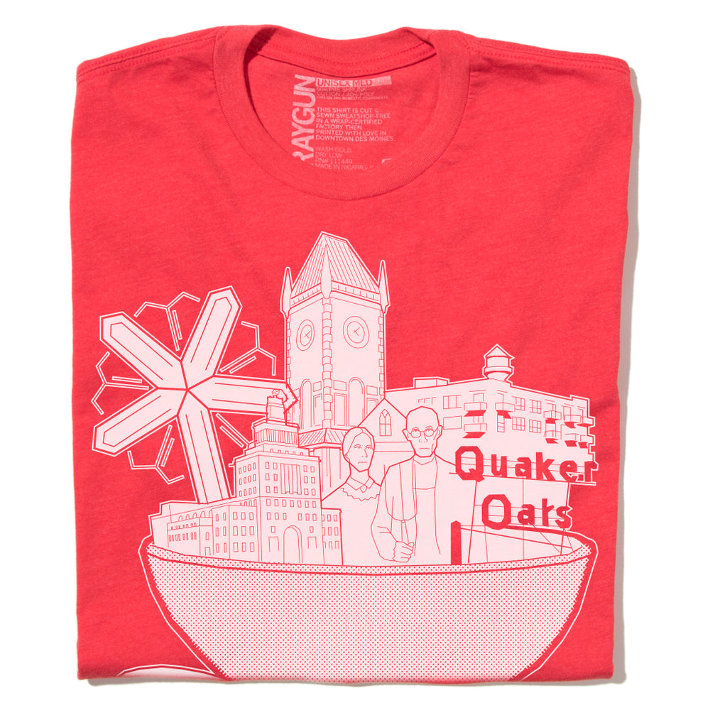 We Built this City on Cereal Cedar Rapids Midwest Iowa Raygun T-Shirt Standard Unisex Snug