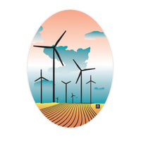 Windmills Oval Energy Wind Power Mill Sticker Stickers Windfarm Farm Die-Cast